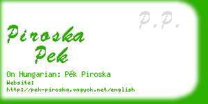 piroska pek business card