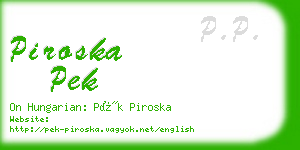 piroska pek business card